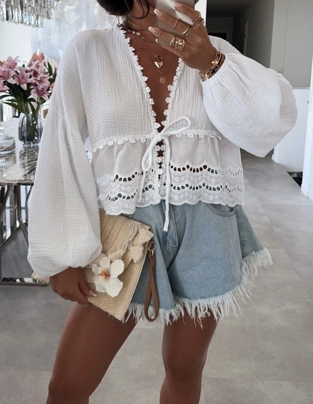 Top en gaze de coton