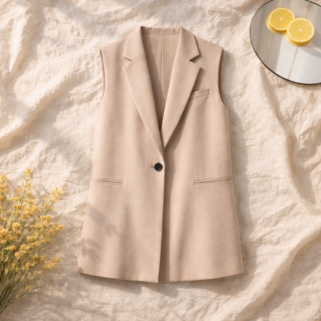 Sleeveless blazer jacket