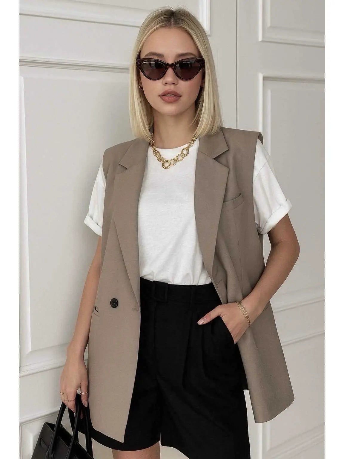 Veste blazer sans manche